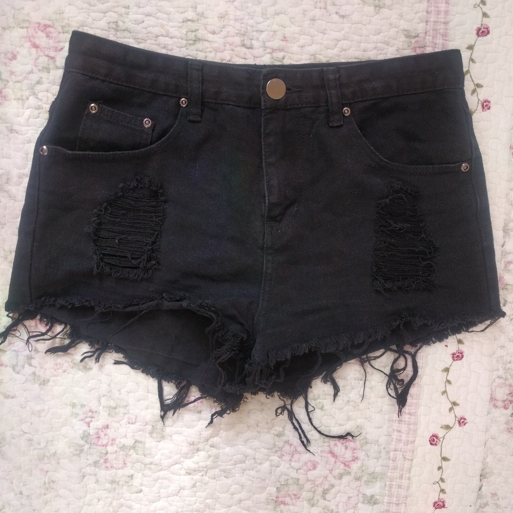 High-Waisted Black Shorts